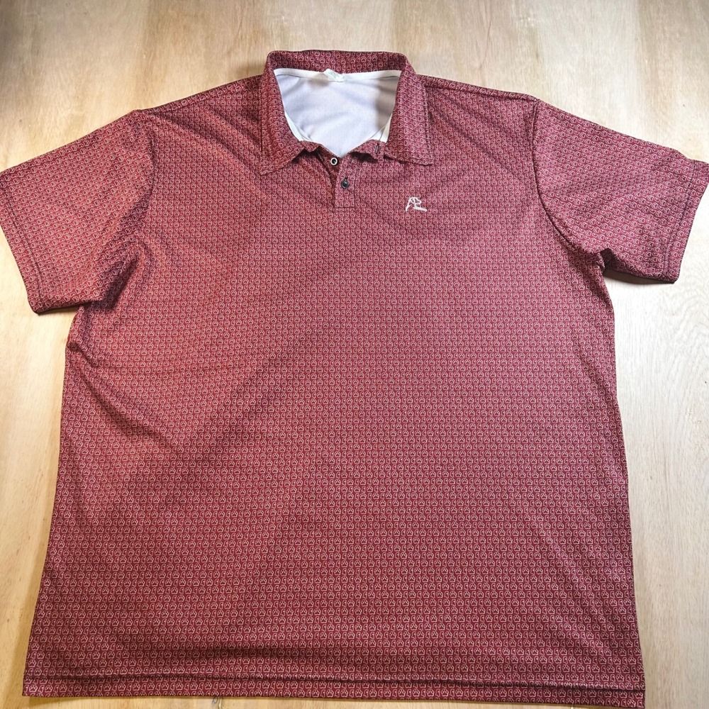 Rhoback Mens 3XL Mississippi State bulldogs Paw Print Performance Polo Shirt Red
